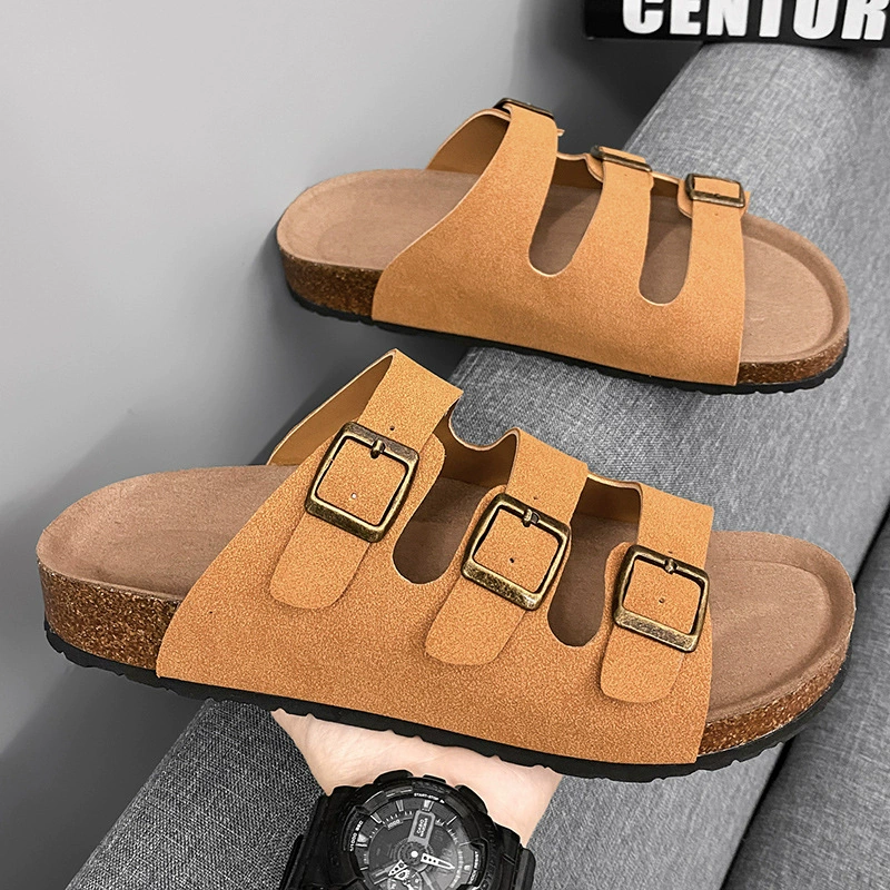 Трансграничный большой размер летний новый бутеркен туфли снаружи носить толстые пробковые тапочки пляжные сандалии для мужчин
