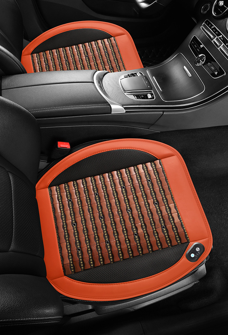 New Large Fan Ventilation Car Seat Cushion with Bamboo Slices for Breathable Heat Dissipation and Cooling, Summer Seat Cushion with Cigarette Lighter