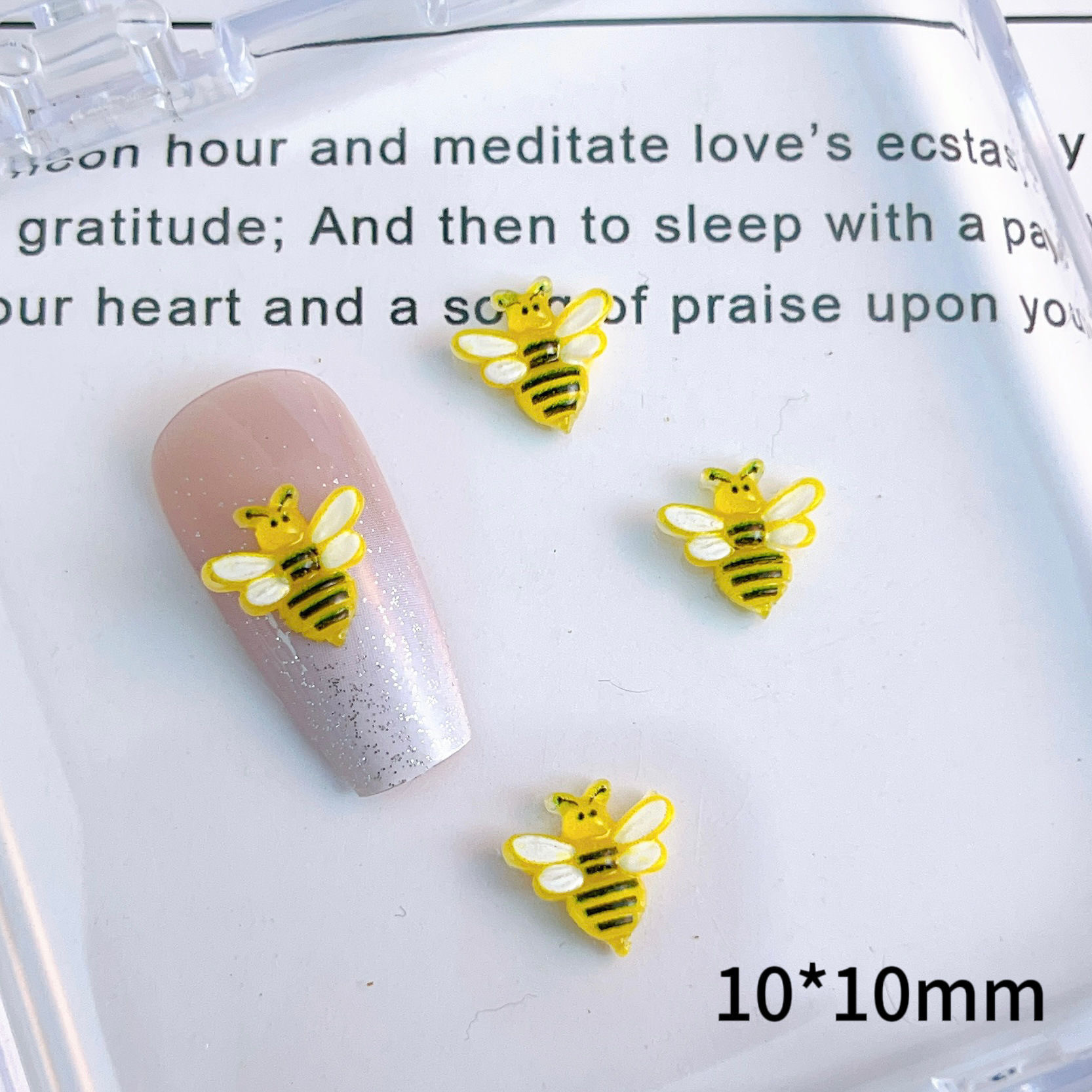 Cross-Border Popular Cartoon Little Bee Nail Art Jewelry DIY Hairpin Mobile Phone Case Nail Resin Accessories Earrings Wholesale