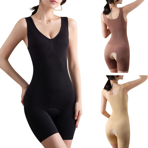 Cross-border one-piece body-shaping garment, open-fit butt-lifting and tummy-tightening boxer briefs for women, buttocks and waist shaping, tummy-supporting and breast-supporting corset