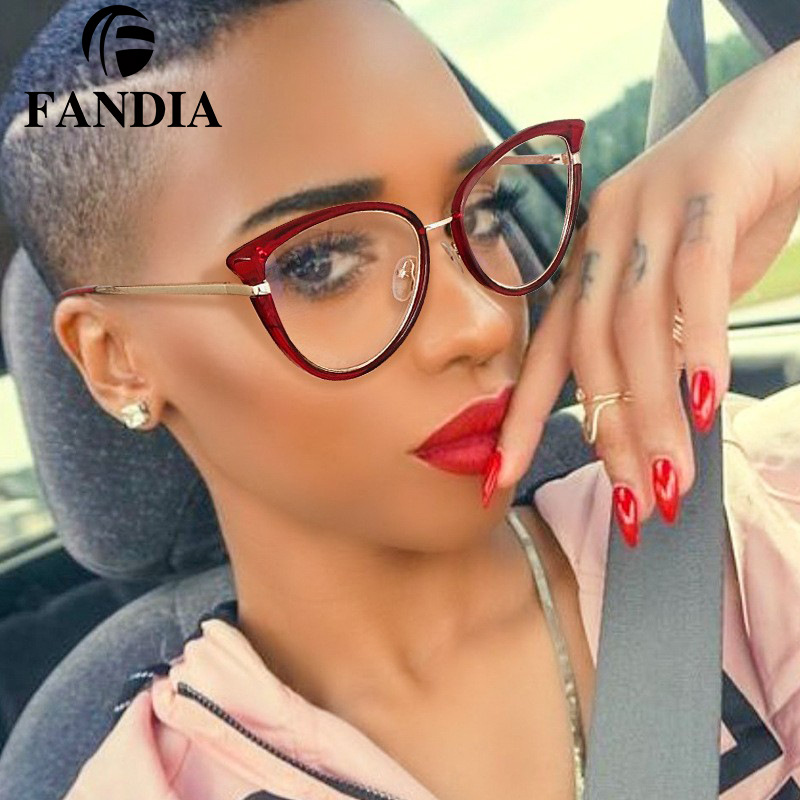 95303 nueva moda Comercio exterior TR gafas ópticas ojo de gato marco anti-azul gafas de luz hembra fábrica en stock venta al por mayor