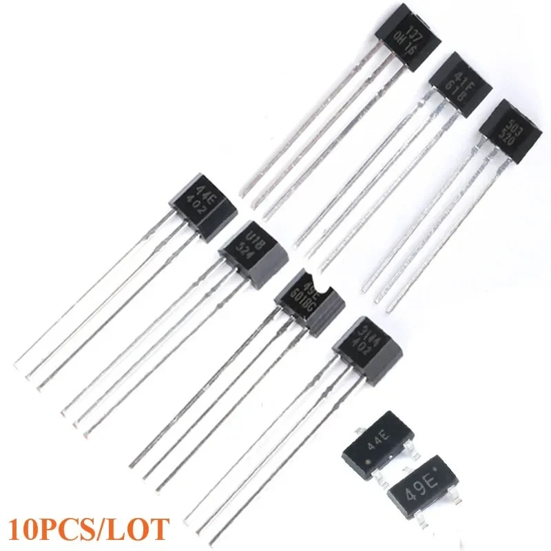 10pcs Hall Effect Sensor Switch A3144 44E U18 49E 41F 3503 O