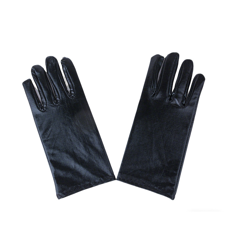 Guantes cortos de cuero sintético elástico estilo Harajuku oscuro, guantes de baile punk, guantes de cosplay, guantes de cuero al por mayor