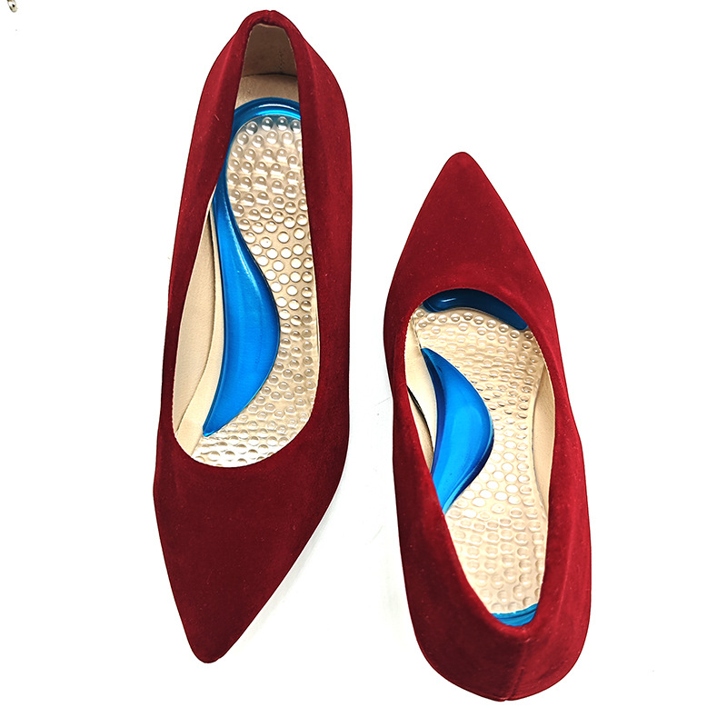 Zapatos de tacón alto gel soporte de arco engrosado almohadilla de siete puntos transparente masaje amortiguador almohadilla de arco almohadilla de pie plana para mujer