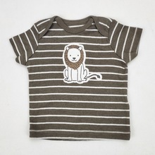 外贸原单卡特短袖t恤 男婴幼儿童装宝宝条纹狮子纯棉圆领短袖上衣