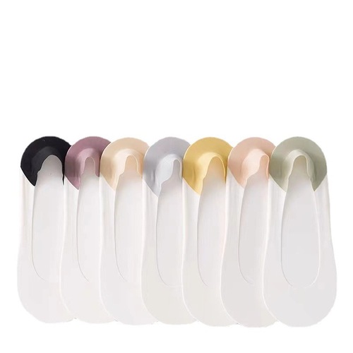 Summer Thin Ice Silk Invisible Socks Any Cut Colorful Boat Socks Sweat Absorption No Slip Female Socks 