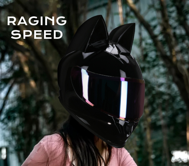 3C certified cat-ear electric motorcycle helmet, suitable for travel and commuting in all seasons, can be equipped with Bluetooth, personalized full-face motorcycle helmet
