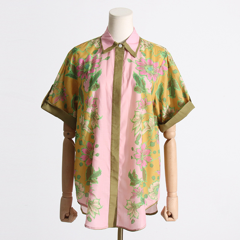 Summer Unique Print Design Shirt Top Casual Shorts Suit Women Two Piece Suit 5 Summer Unique Print Design Shirt Top Casual Shorts Suit Women Two Piece Suit