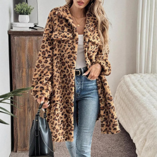 Europe and the United States cross-border Amazon hot fashion double-sided plush casual cardigan long coat women's independent station AliExpress