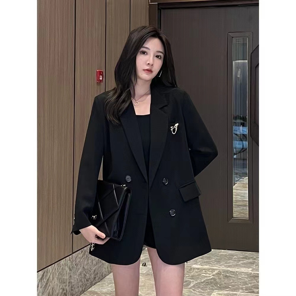 Elegant Women's Blazer British Style Slim-fit Lightweight Coat_voghion.com