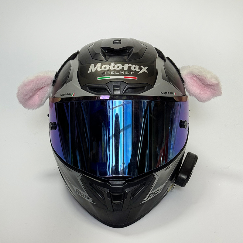 Motuoche Cute Plush Rabbit Ear Helmet Decoration Motorcycle Ski Helmet Accessories (Auto Parts and Accessories) - cute-rabbit-ears-pair-no-helmet