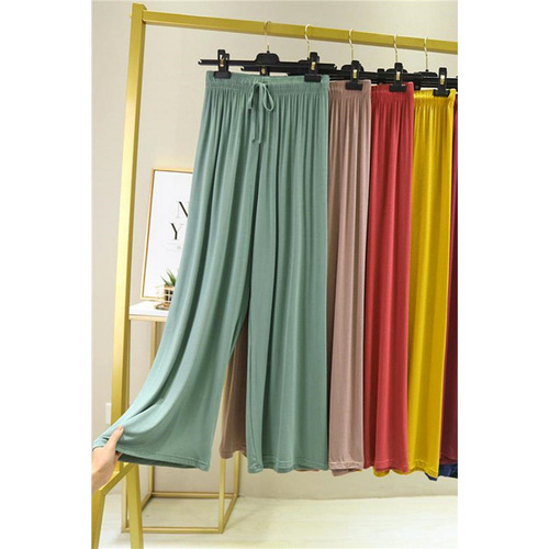 High-waisted flowing loose plus-size slimming wide-leg pants for women, summer versatile long pants with a draping effect, casual straight-leg pants