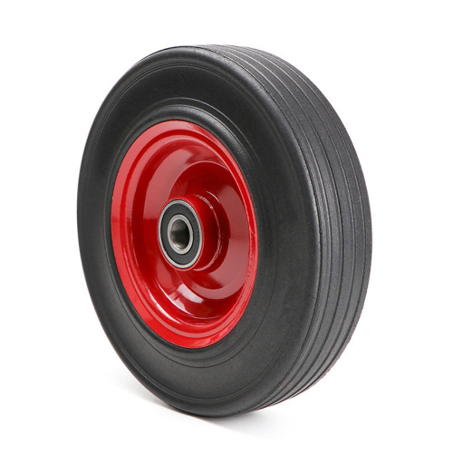Dajin 10-inch flat-top rubber wheel solid wheel trolley tiger wheel industrial heavy-duty silent roller