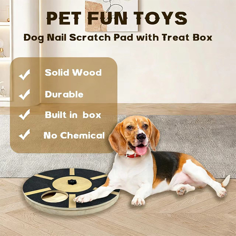 Wooden Dog Scratching Board, Snack Toy, Claw Grinder, Rotating Wooden Dog Nail Scraper, Solid Wood Pet Nail File Board