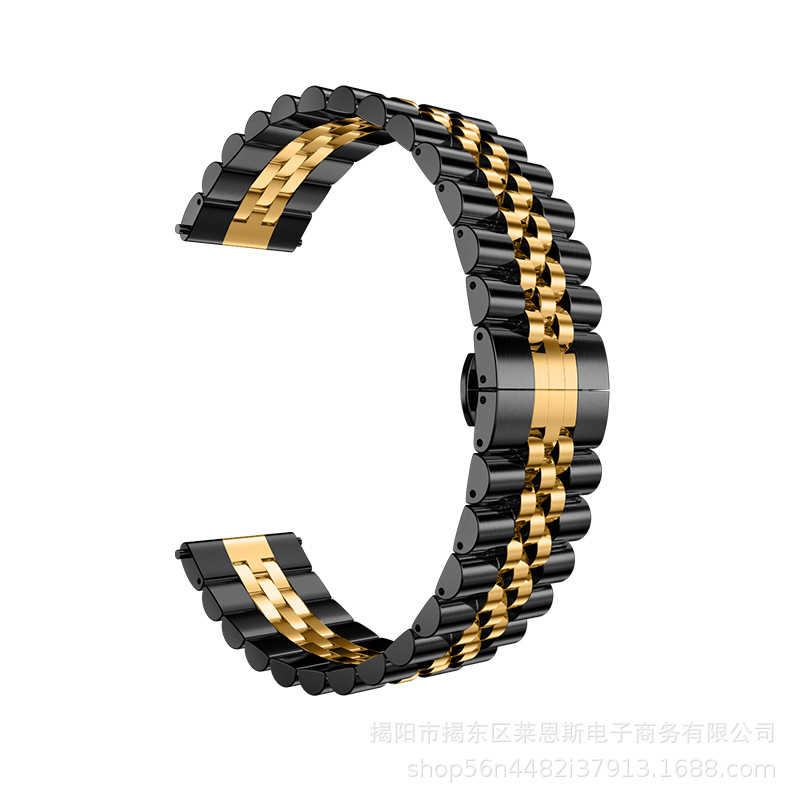 Adecuado para applewatch Apple Correa nuevo trabajo vaca anillo cinco cuentas de acero inoxidable metal Samsung Huawei