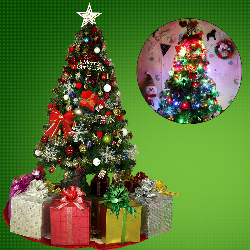 Nuevo árbol de Navidad conjunto 1,5 m 1,8/2,1 m centro comercial hogar árbol de Navidad decoración traje árbol de familia con luces