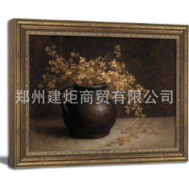 亚马逊跨境外贸复古花卉古董艺术静物植物装饰图片秋季乡村小屋