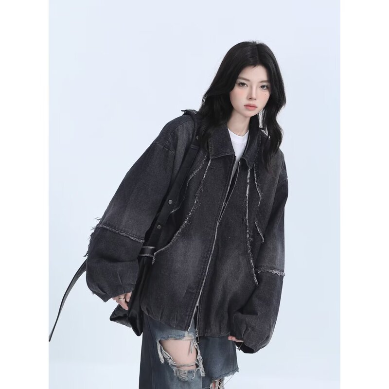 American-Style Multi-Zipper Workwear Oversized Jacket for Men, New Autumn and Winter Trendy High Street Brand Jacket