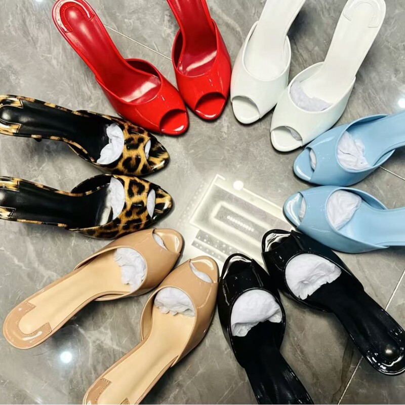 10cm European and American Fashion Sandals, Cross-Border Peep-Toe Stiletto High-Heeled Slippers, Foreign Trade Women's Shoes, Multi-Color Red-Soled Shoes, Size 42 10cm European and American Fashion Sandals, Cross-Border Peep-Toe Stiletto High-Heeled Slippers, Foreign Trade Women's Shoes, Multi-Color Red-Soled Shoes, Size 42