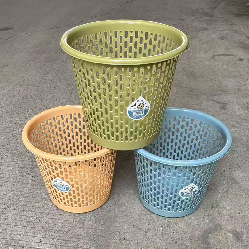 Wholesale Plastic Trash Cans, Trash Baskets, Household Wastebaskets, Stylish and Simple Wastebaskets, Two Yuan Department Store Wholesale