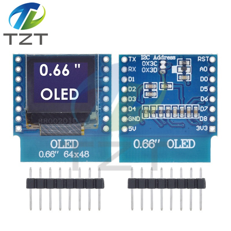0.66英寸 OLED显示模块 液晶屏 IIC/I2C接口 FOR D1 MINI 显示屏