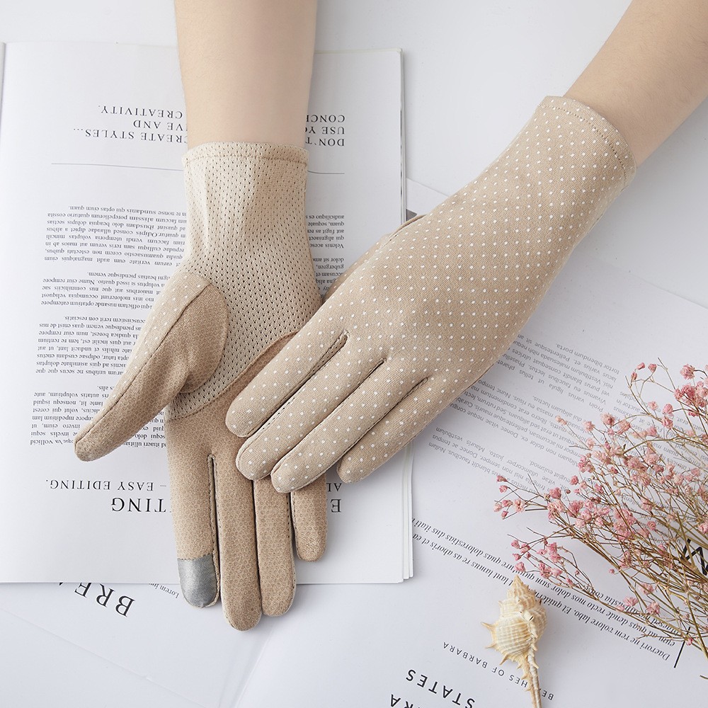 Guantes de protección solar para mujer nueva primavera y verano conducción estilo coreano encaje arco montar antideslizante guantes de pantalla táctil delgada