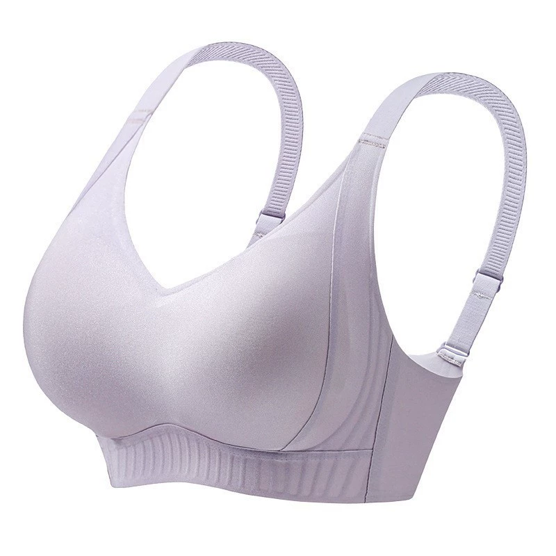 Y103# Diamond Garlic Jelly Glue Lifting Large Chest Small Anti-Dropping Comfortable No Steel Ring Fixed Cup Underwear for Women