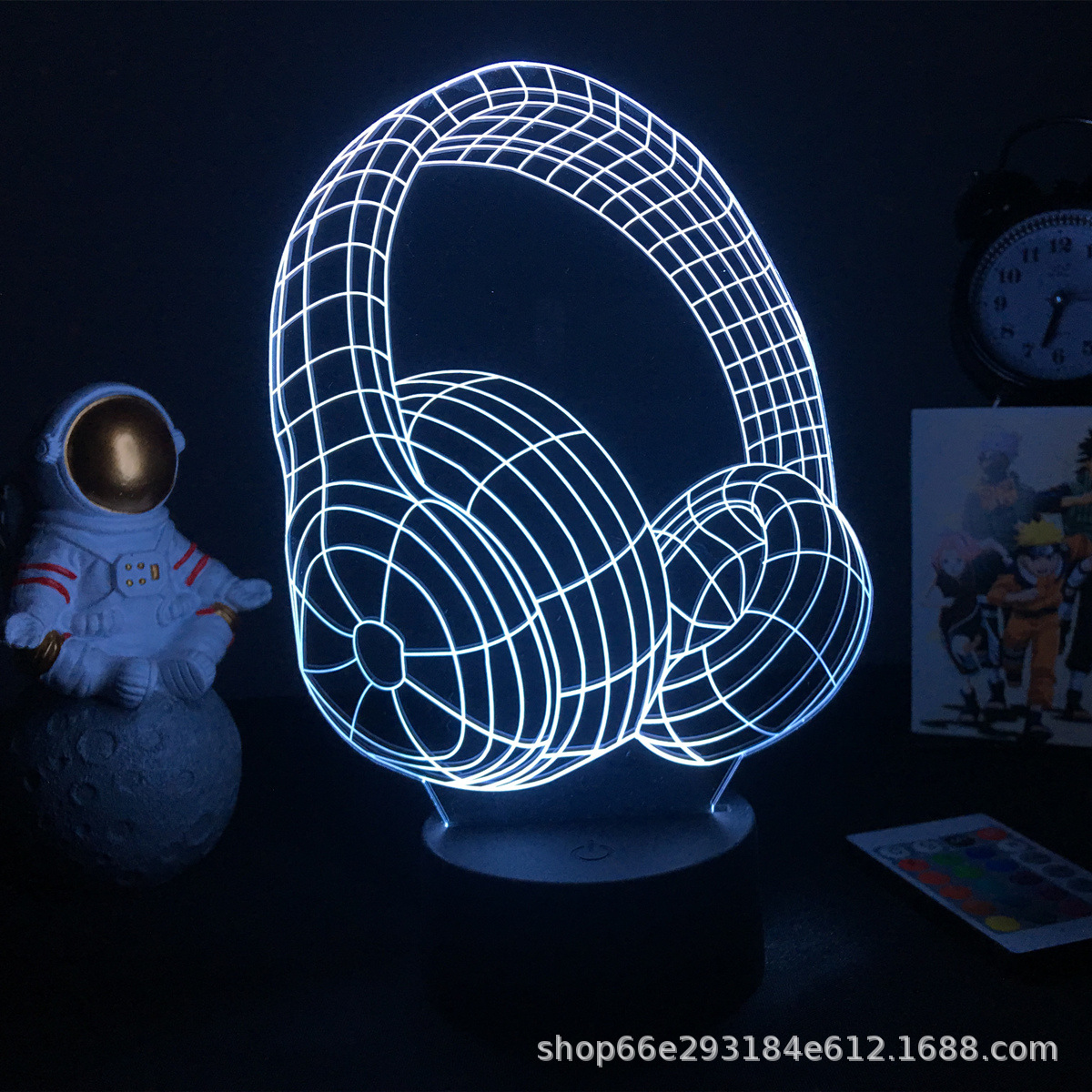  Controlador de juegos PS/Xbox con auriculares 3D, lámpara LED multicolor, acrílico, regalo para exportación