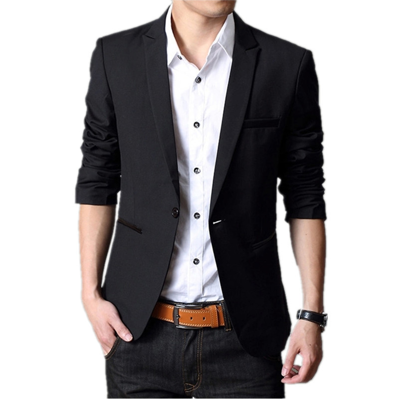Otoño nueva chaqueta de traje de abrigo de los hombres casuales de los hombres de moda traje pequeño