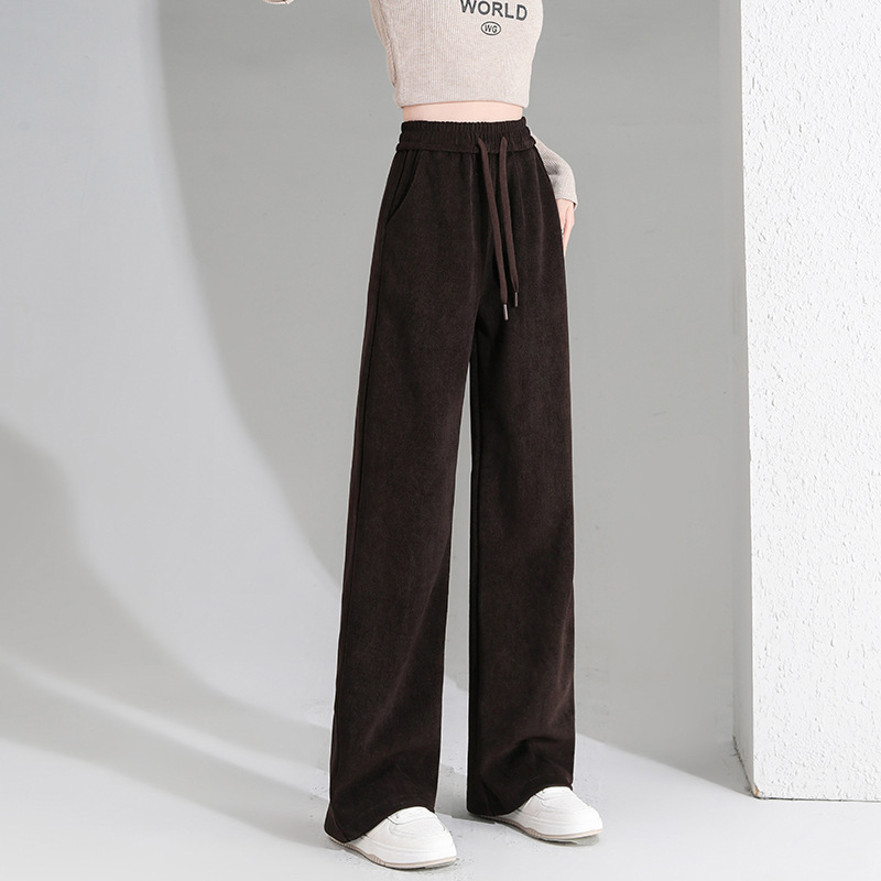 893-1 Real Shot High-Waisted Casual Pants Versatile Slimming Plain Version Good Quality Narrow Straight-Leg Sweatpants Women's Pants