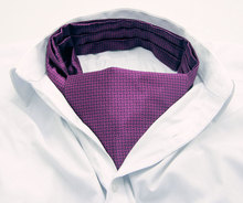 男士领巾衬衫领巾男士英伦复古双面刺绣西装领口巾围巾紫色碎纹