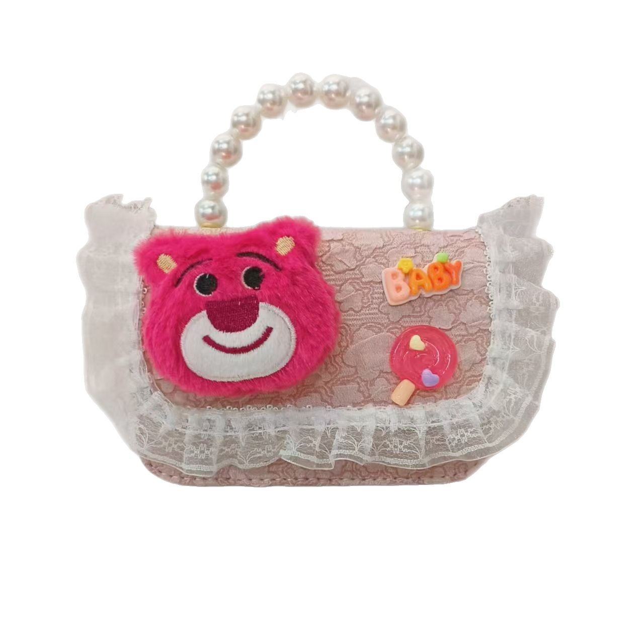 Bolso de perlas bolso de hombro bolso de cambio bolso de princesa bolso de dibujos animados bolso de fresa oso bolso de niños bolso de cadena