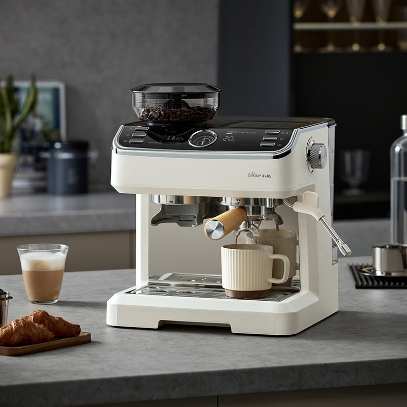 小熊咖啡机意式半自动家用咖啡机 研磨一体机 现磨咖啡KFJ-E28A5