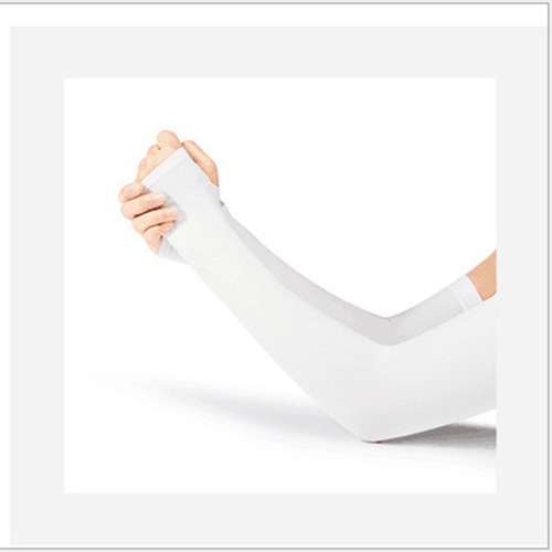 Korean Ice Sleeve Ice Silk Sunscreen Sleeve Cover Outdoor Thick Solid Color Seamless Arm Guard for Men and Women Sports Driving Sleeve Wholesale