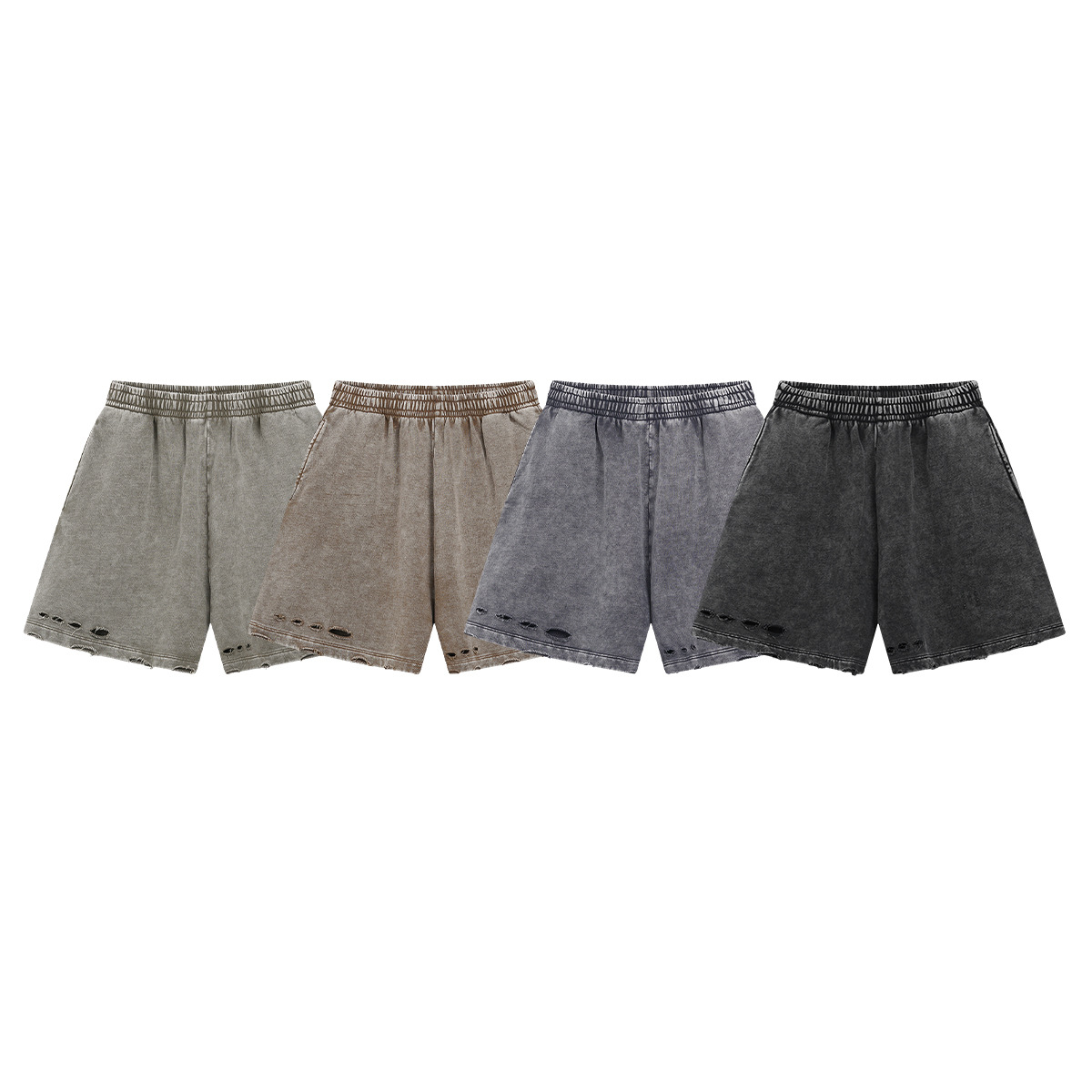 Pantalones cortos de moda de hombre de verano agujeros batínicos de lavado de agua transfronteriza marca de moda retro pantalones de hombre