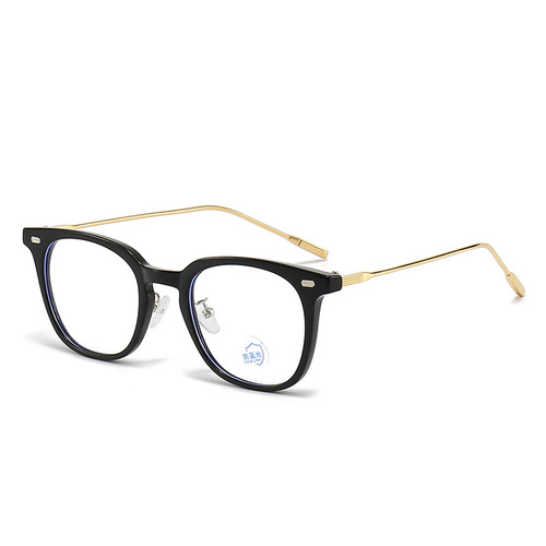 New anti-blue light flat mirror cold tea color artifact transparent glasses frame female trendy finished myopia glasses
