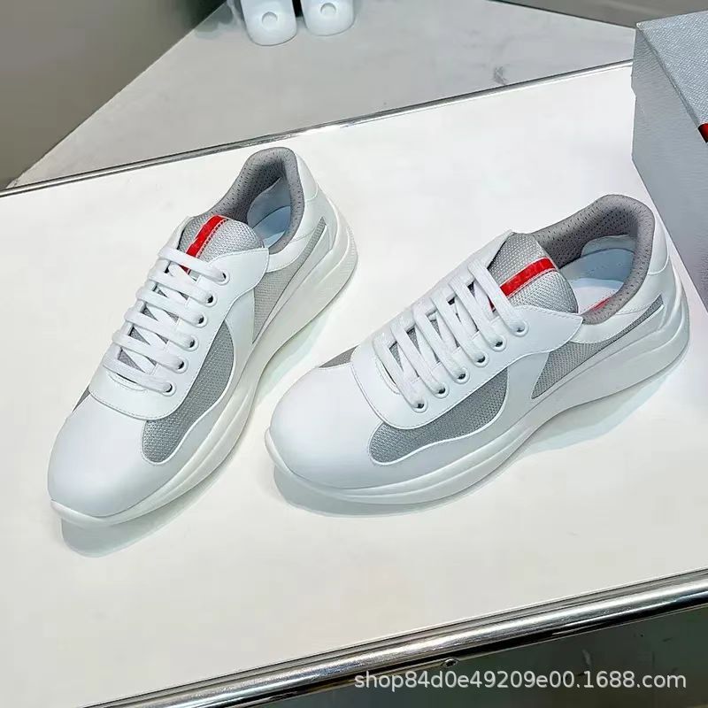 P Brand Genuine Leather Couple Shoes 2026 New Model Breathable Shoes with Mesh and Patent Leather Combination, Wear-Resistant Casual Men's Shoes