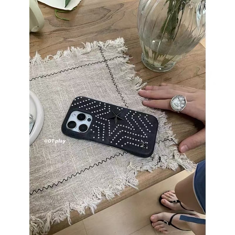 小众设计ins感做旧星星铆钉适用iPhone17promax苹果16手机壳15女|undefined