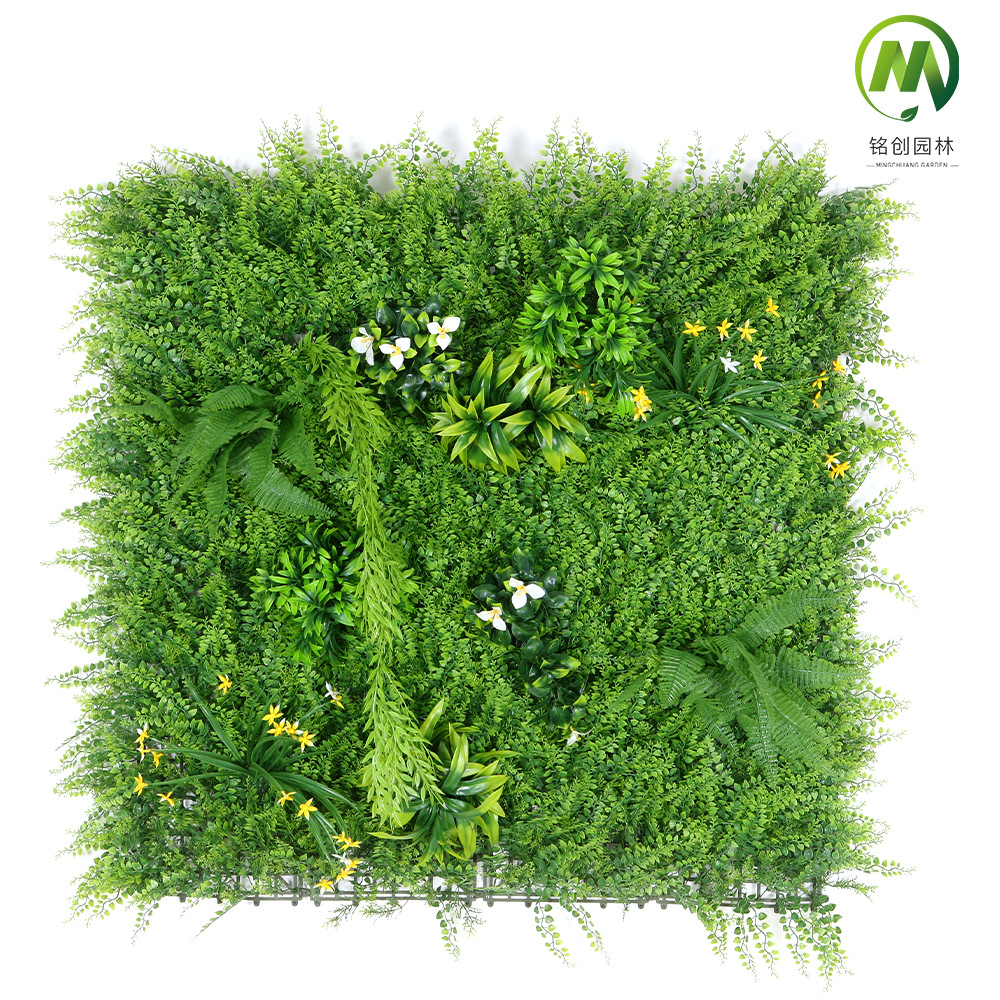 Pared de planta de simulación Pared de planta verde Pared de fondo de cabeza de puerta de césped decorativo Pared de planta de simulación anti-UV