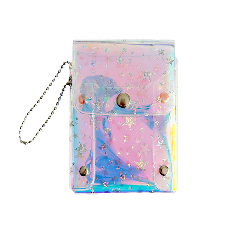 透明硬币零钱袋卡包 PVC口红美指甲油按扣收纳包 少女心咕卡卡套