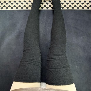 Autumn and Winter Milk White Warm Stockings Women's Japanese Style JK College Style Stitching High Stockings Stacked Stockings White Over-the-Knee Socks