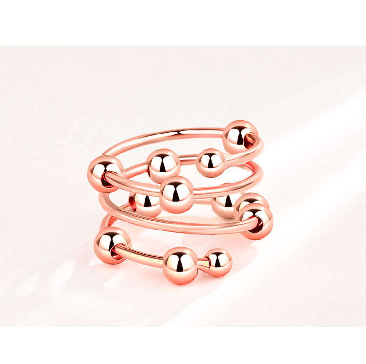 Wholesale IG Style Simple Style Geometric Copper Plating Open Rings Anxiety Ring display picture 7