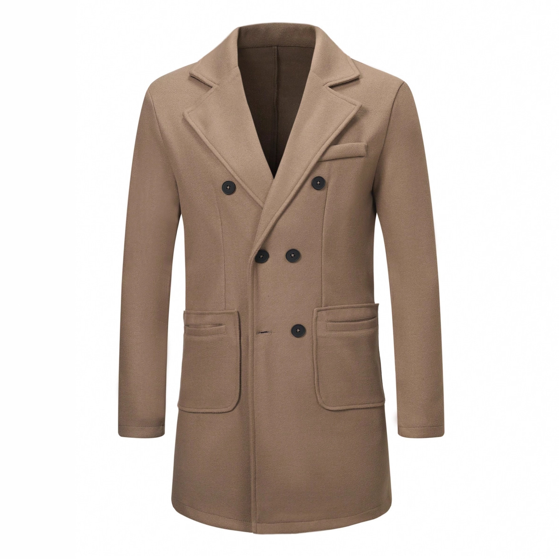 Herfst/winter 2025 Internationale handelscollectie, grensoverschrijdende Europese en Amerikaanse wollen herenoverjas, casual trenchcoat 026_voghion.com