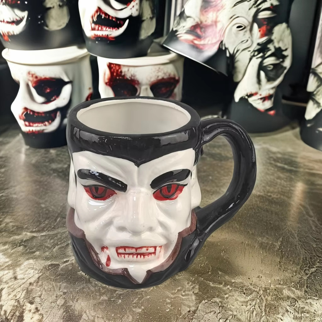 Tazas de vampiro de Halloween Tazas de agua americanas Tazas de café Decoración de Halloween Tazas de cerámica universal Tazas de cerámica