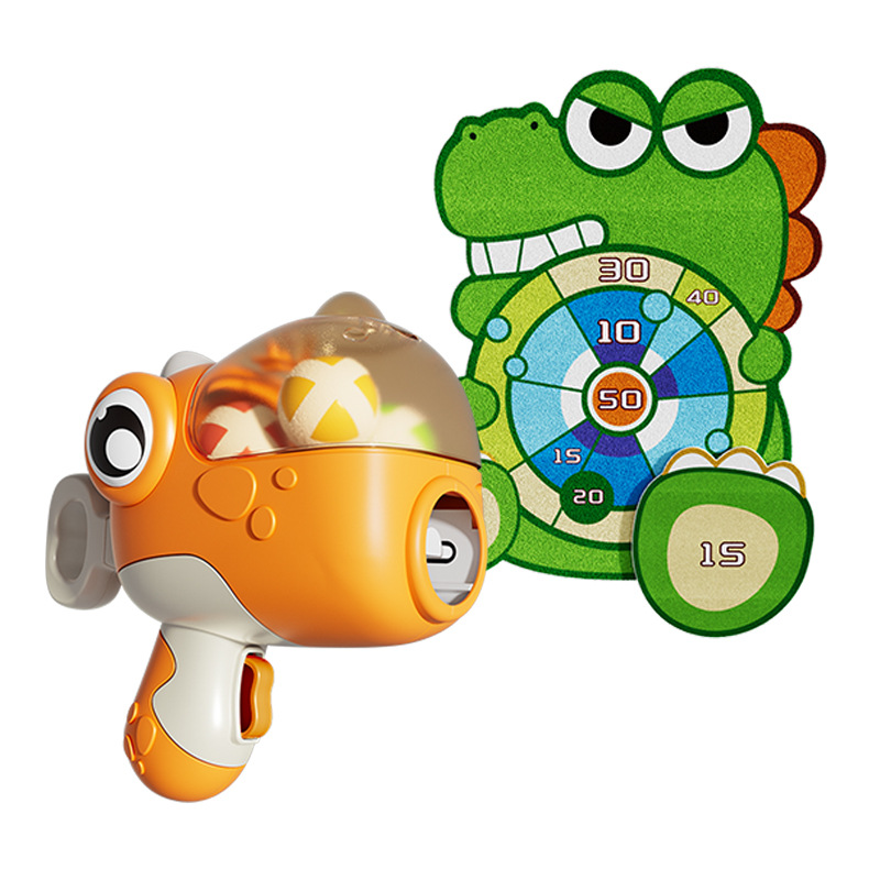 Bola de dinosaurio pistola de juguete bola pegajosa blanco lanzamiento infantil niño niño niño puzzle juguete interactivo padre-hijo