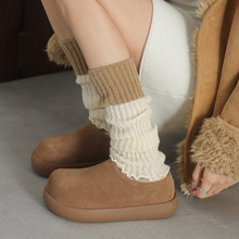 羊皮毛一体土豆勃肯鞋2025厚底中跟牛反绒面保暖真羊毛雪地毛毛鞋