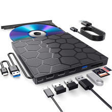 厂家直销升级版超薄3.0USB&TYPE-C多功能外置DVD刻录机7合1驱动器
