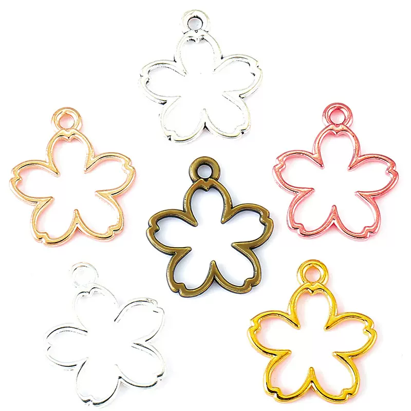 DIY饰品配件镂空花合金吊坠复古合金小挂件欧美热销17*15mm Q1152