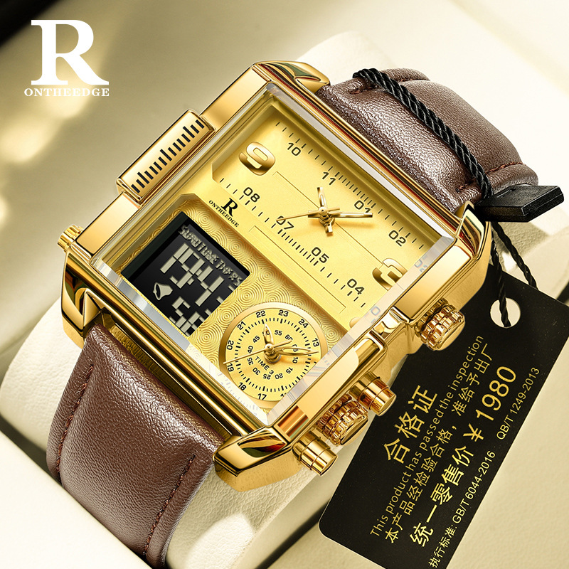 Foreign Trade Popular Southeast Asian Style New Ruizhiyuan Men's High-End Electronic Watch Dual Display Watch Men's Brand