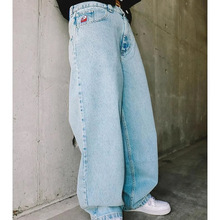 跨境电商大男孩牛仔裤新原宿Y2K休闲嘻哈嘻哈宽松的牛仔长裤批发